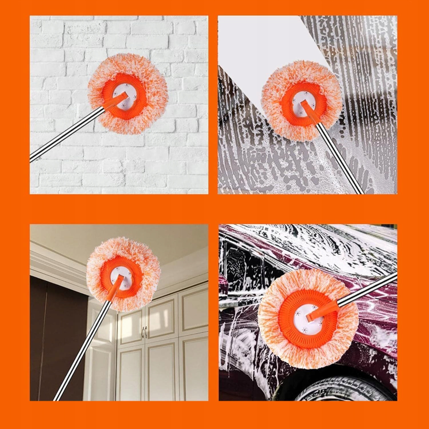 MOP DO MYCIA PODŁOGI SAMOCHODU 4 GŁÓWKI MOPA MIKROFIBRA ZDEJMOWANY 190CM Model Zestaw mopa