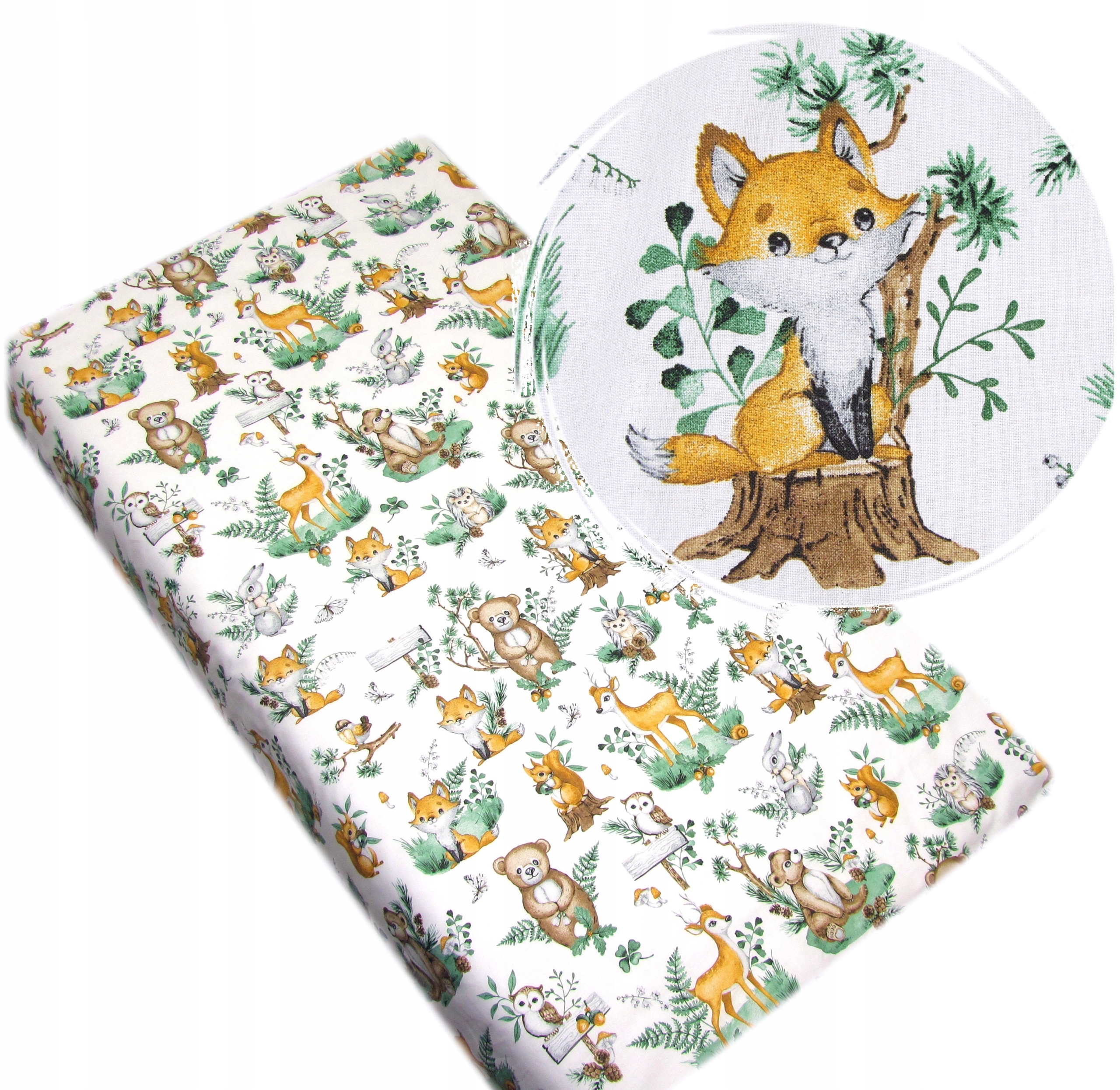 PRZEŚCIERADŁO Z GUMKĄ DO ŁÓŻECZKA 120X60 BAWEŁNA FOREST