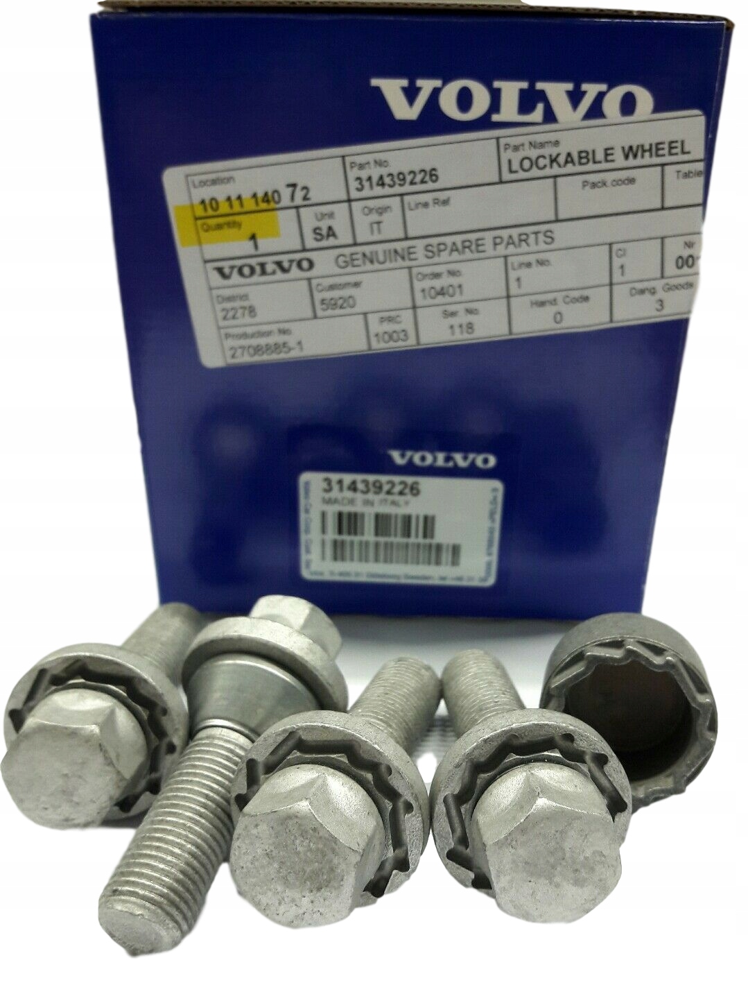 Volvo S90 V90 XC90 II bezpečnostní šrouby sada Oe 31439226