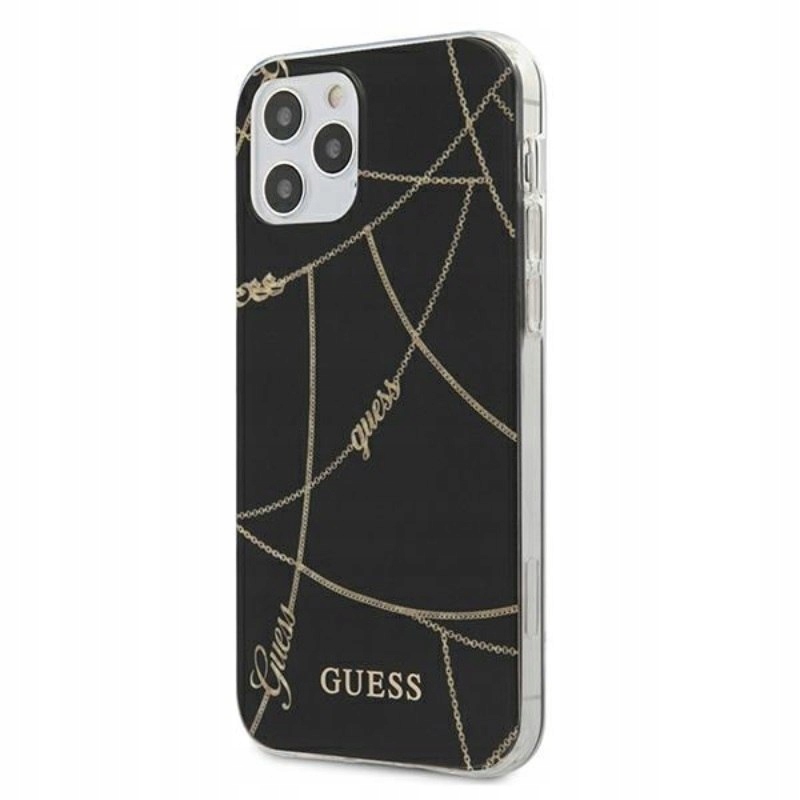 Guess Gold Chain Etui iPhone 12 Pro Max (czarny)