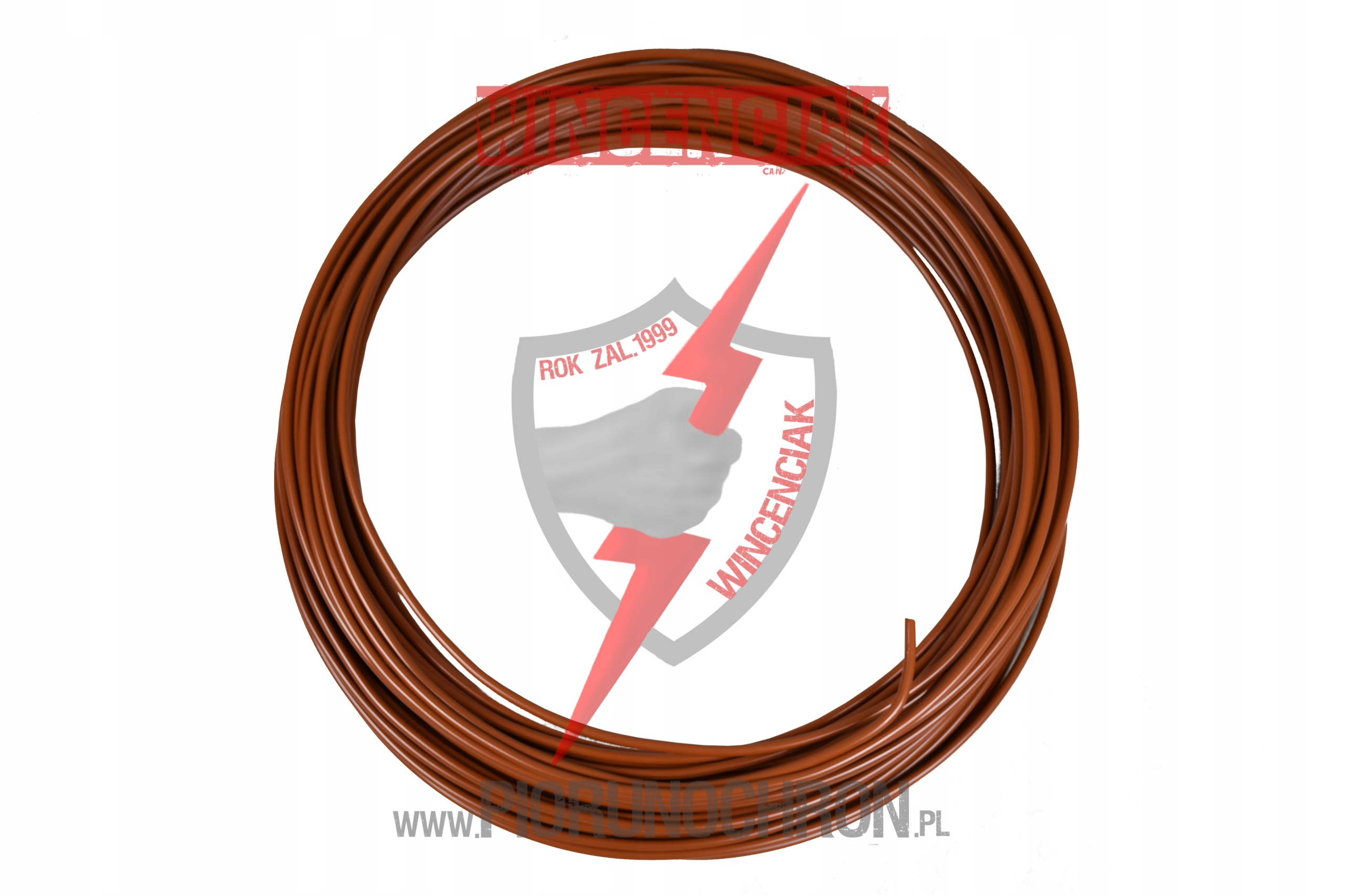 Drut odgromowy Ceglany RAL8004 Alu fi8mm~10kg 74m