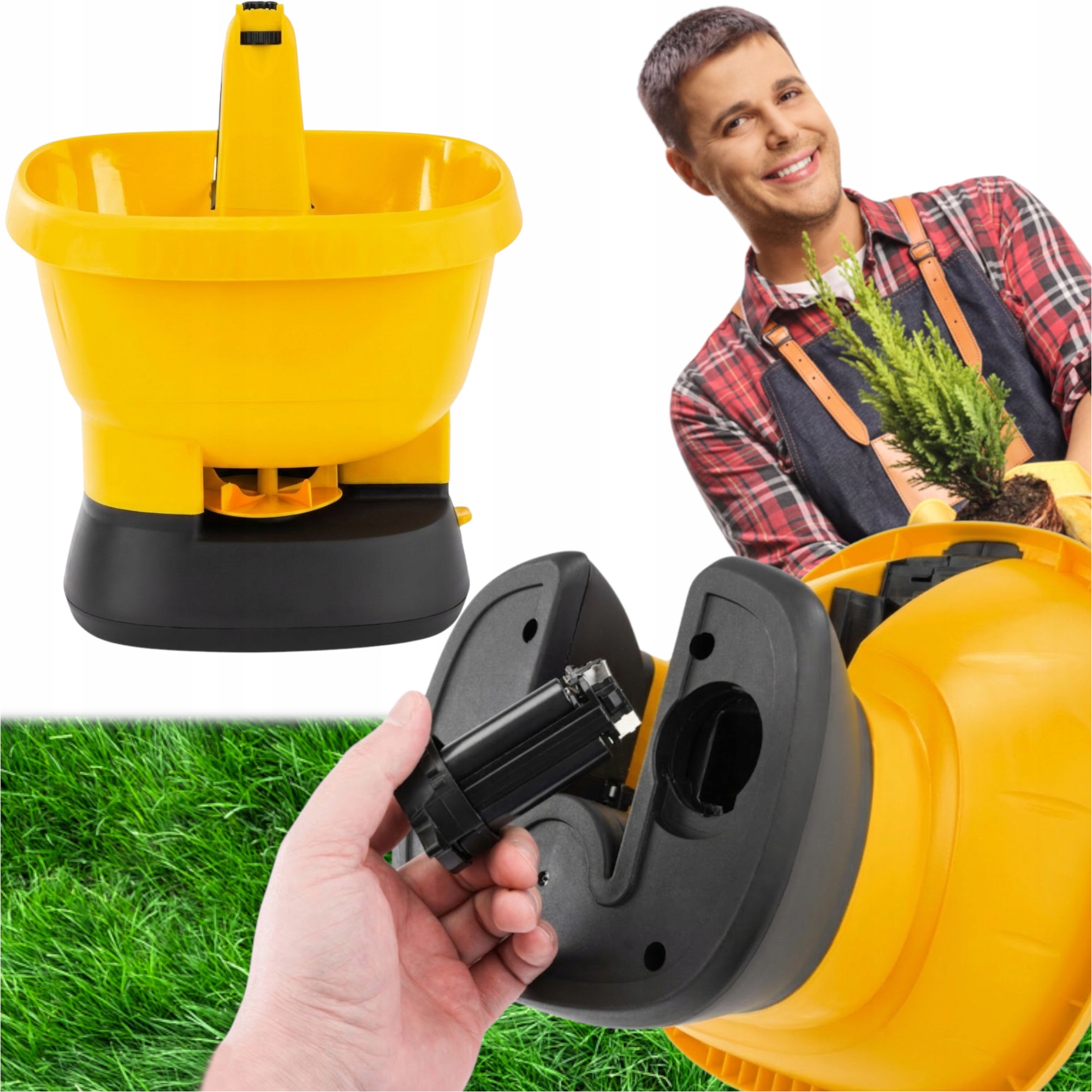 Ruční Akumulátorový Secí Stroj Pro Rozmetání Semen Trávy A Zahradního Hnojiva