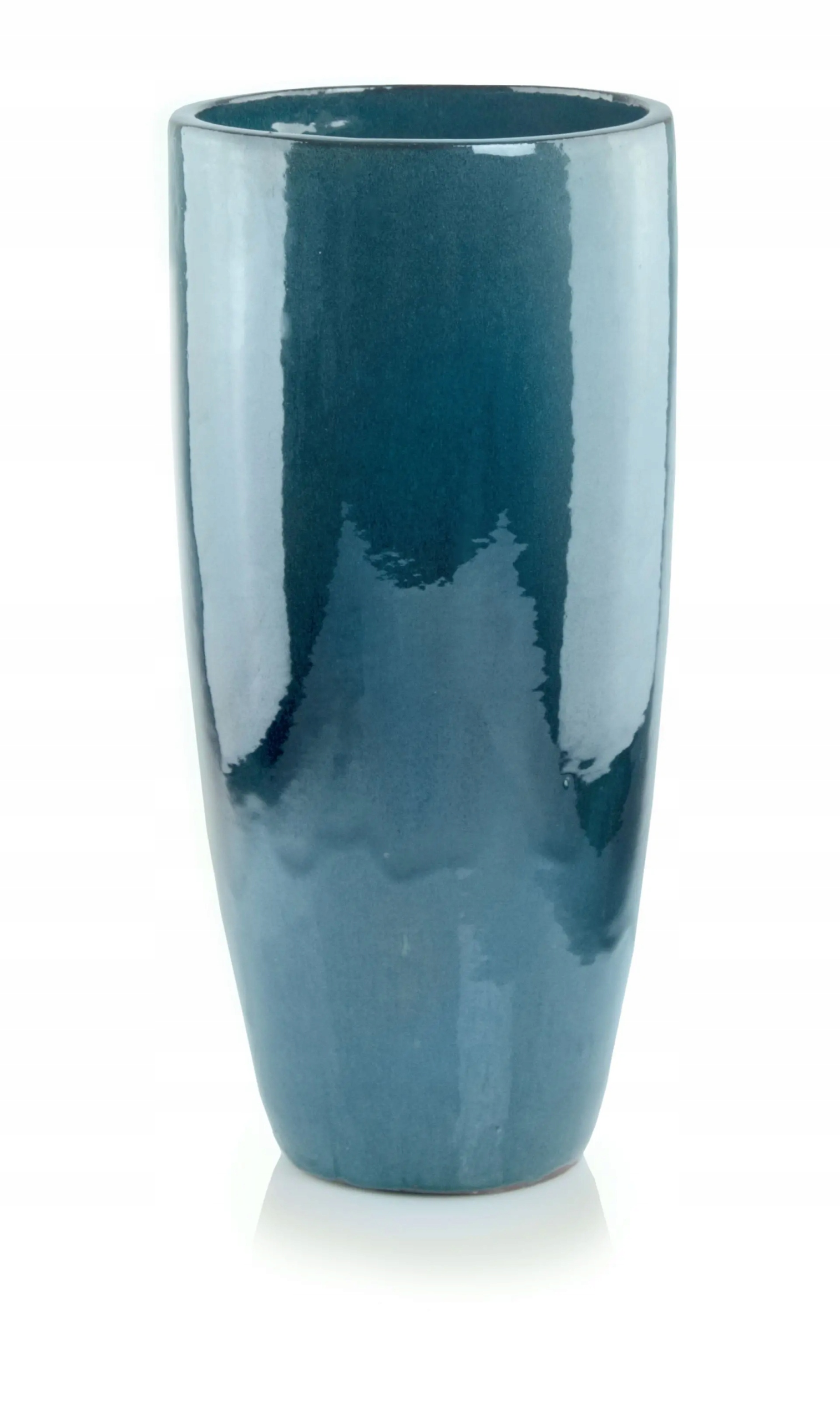 

Wysoka Turkusowa Donica Ogrodowa Cygaro 23x50 cm