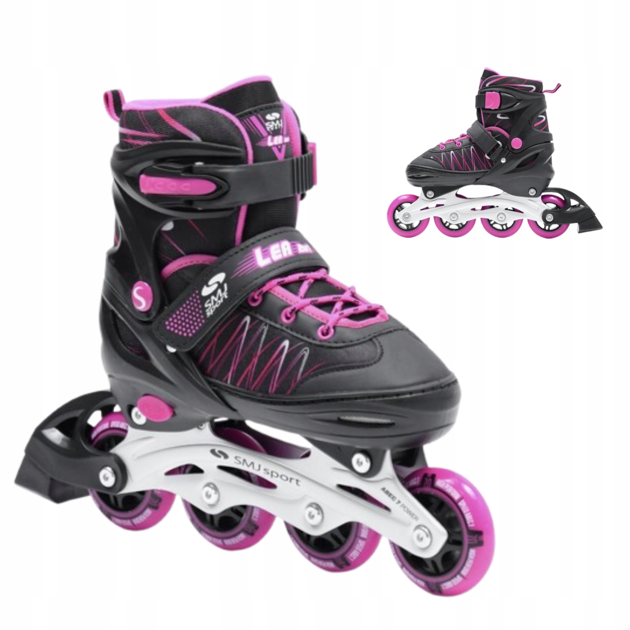 Brusle 2v1 2v1 nastavitelné dívčí růžové 4 kolečka ABEC7 30-33 Smj sport
