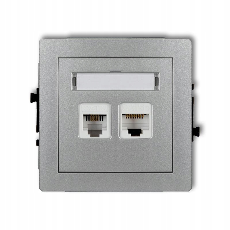 

Karlik Deco srebrny gniazdo RJ11+RJ45 7DGTK