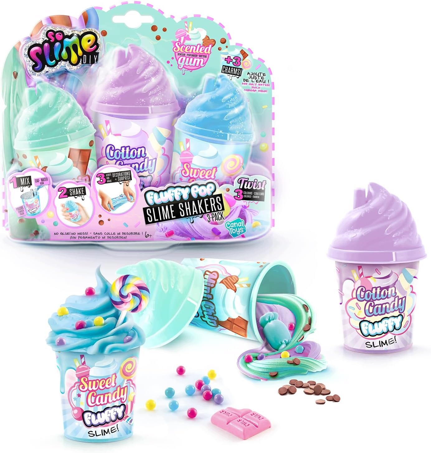 Canal Toys Slime Fluffy Pack puszysty slime z brokatem 3 wytrząsarki