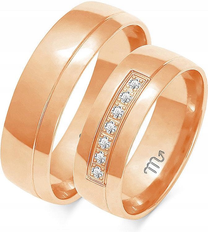 Prsten z růžového zlata pro svatbu 585, rok 8 9 10, exkluzivní kolekce 14k