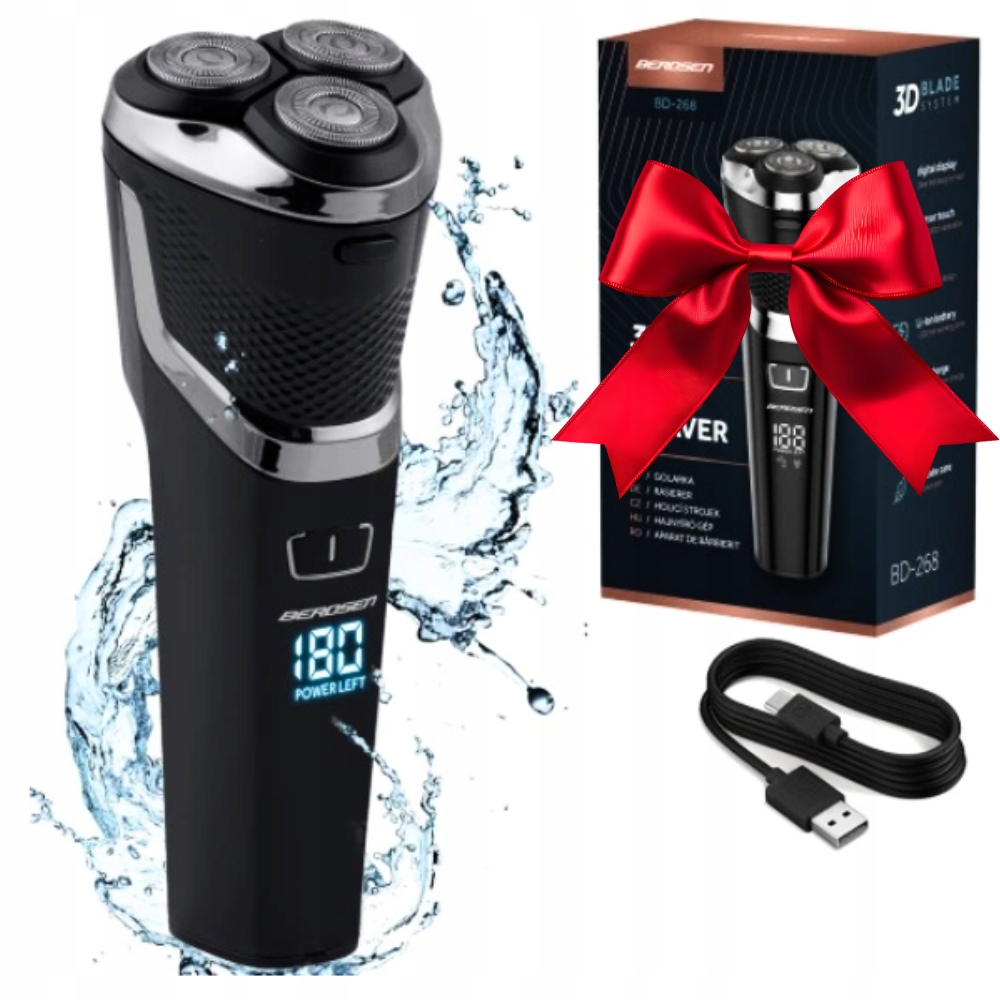 Holicí Strojek pro muže, holicí strojek na vousy na Vánoce, 3 břity