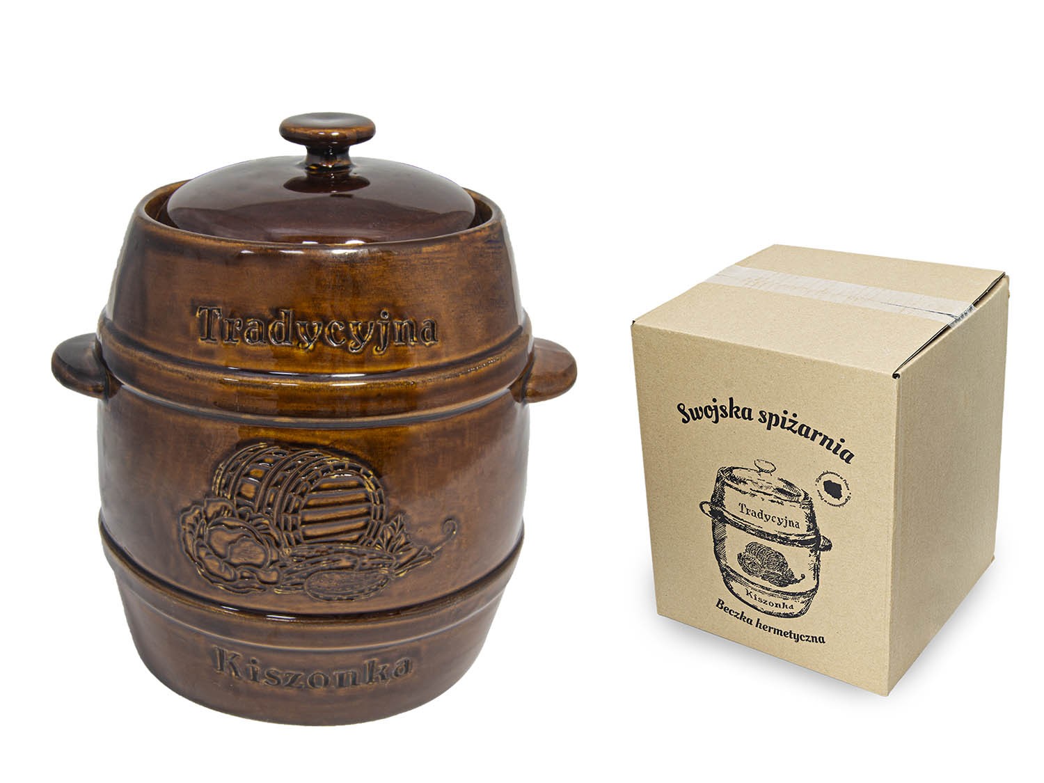 

Beczka kamionkowa do kiszenia z kołnierzem 5L Brąz