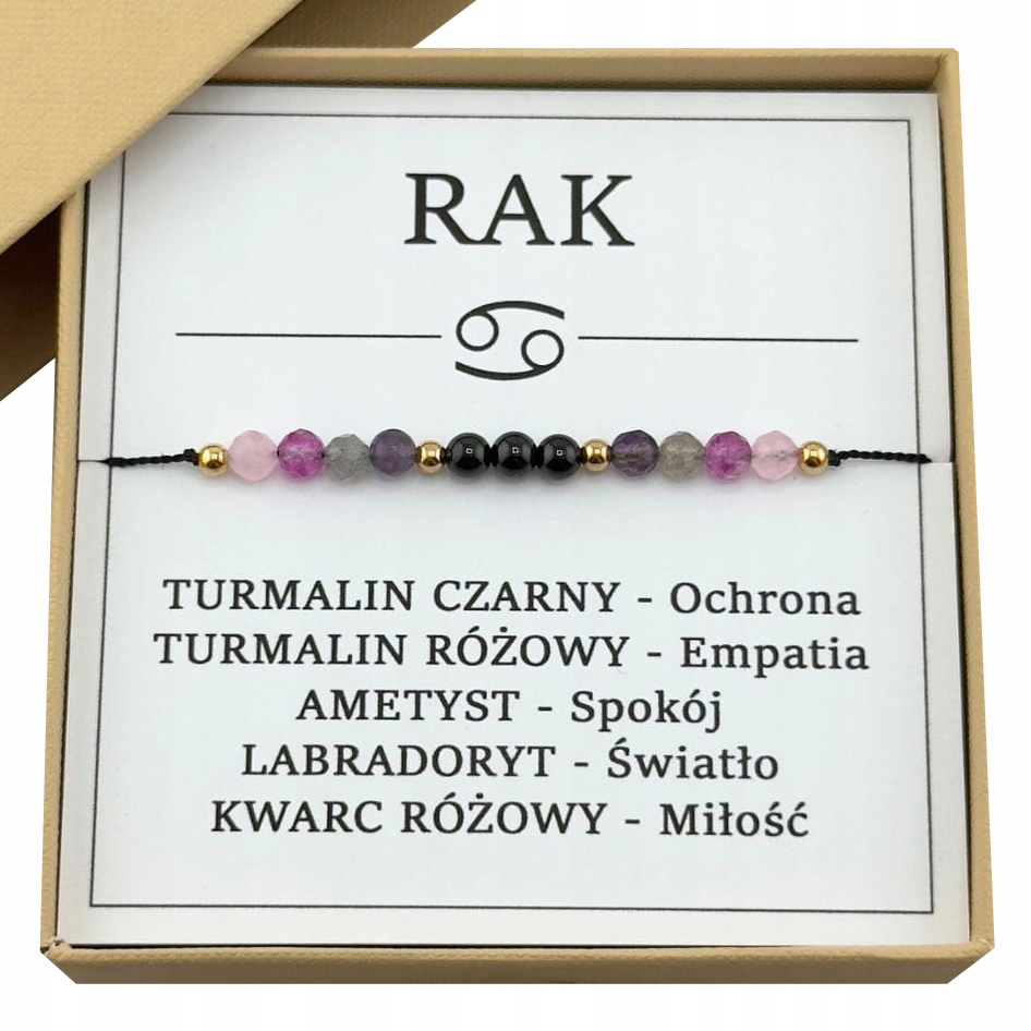 Bransoletka Zodiakalna Rak Najlepsze Kamienie dla Raka