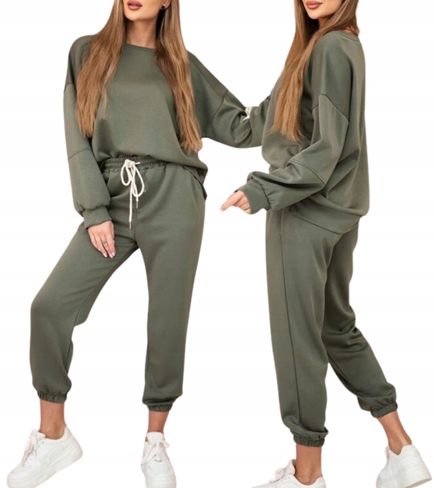 Módní Tepláková Souprava z viskózy Mikina Kalhoty typu máslo Khaki