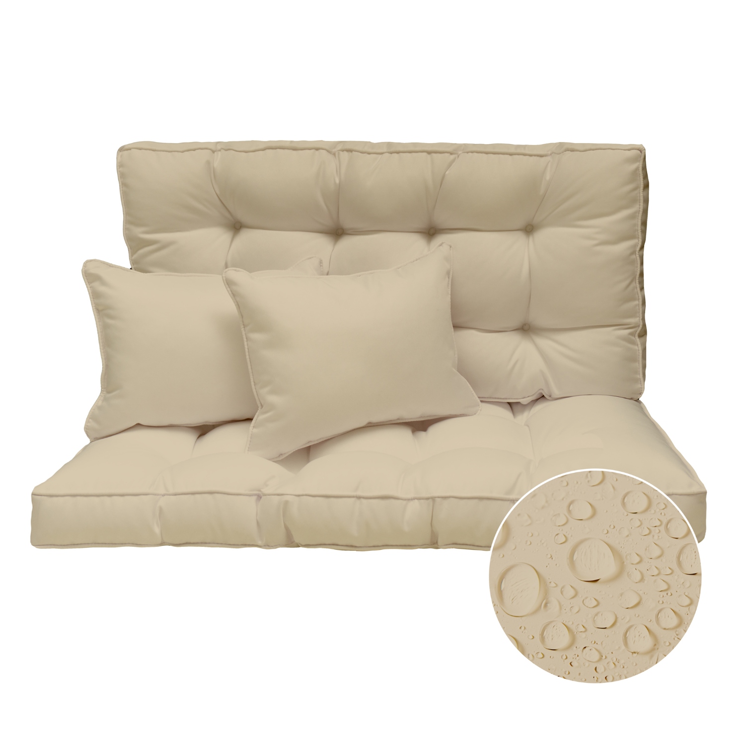 Polštář Na Houpačku Poduška na zahradní lavičku Voděodolná Béžová 120x50 cm