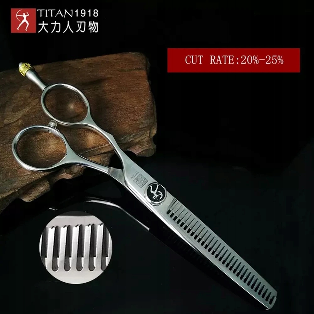 Kadeřnické trimovací nůžky pro leváky 6" Titan Acrm Profesional