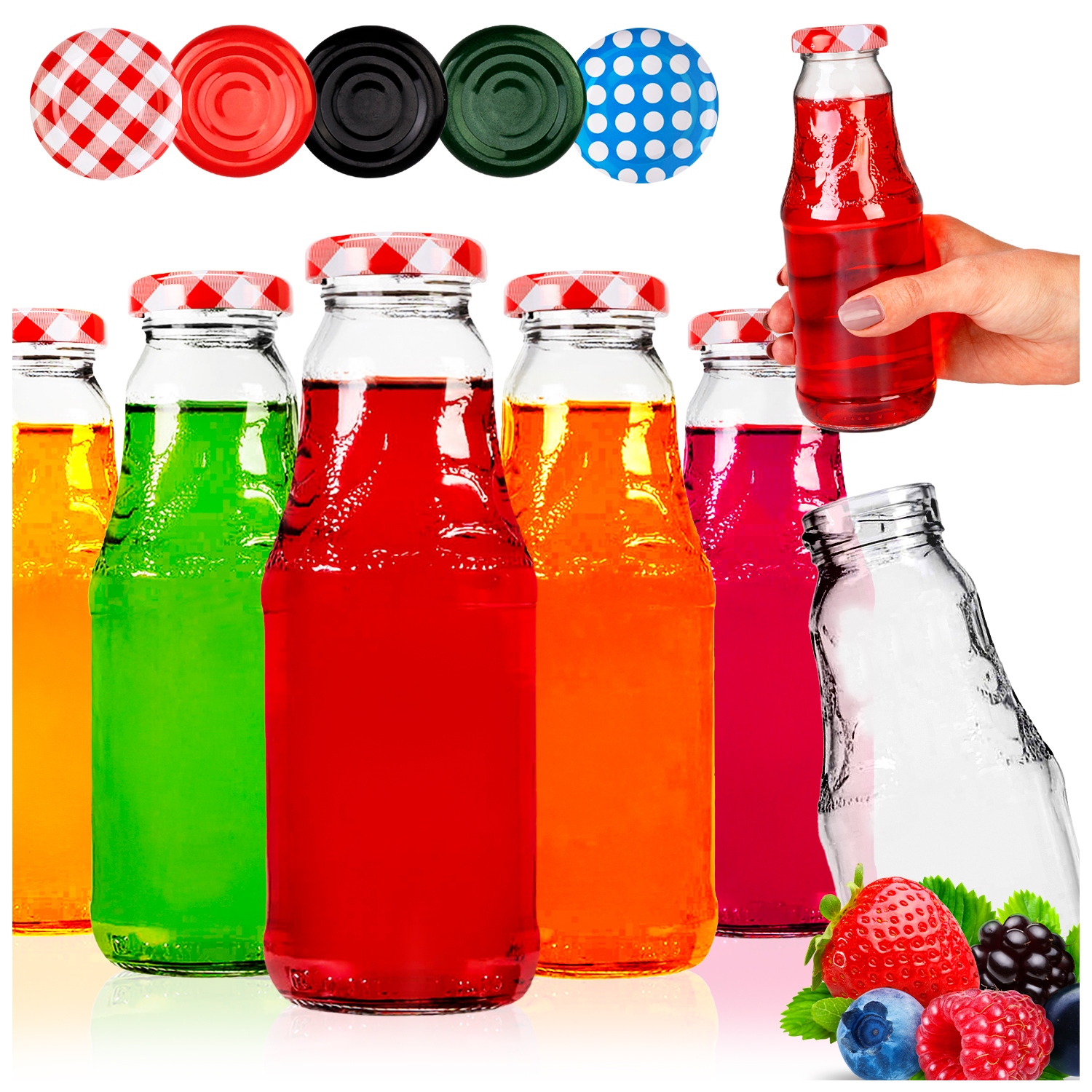 100x Láhev S Džusem 330 ml Se Šroubovacím Uzávěrem Šťáva Láhve Na Džusy Likéry Dárek