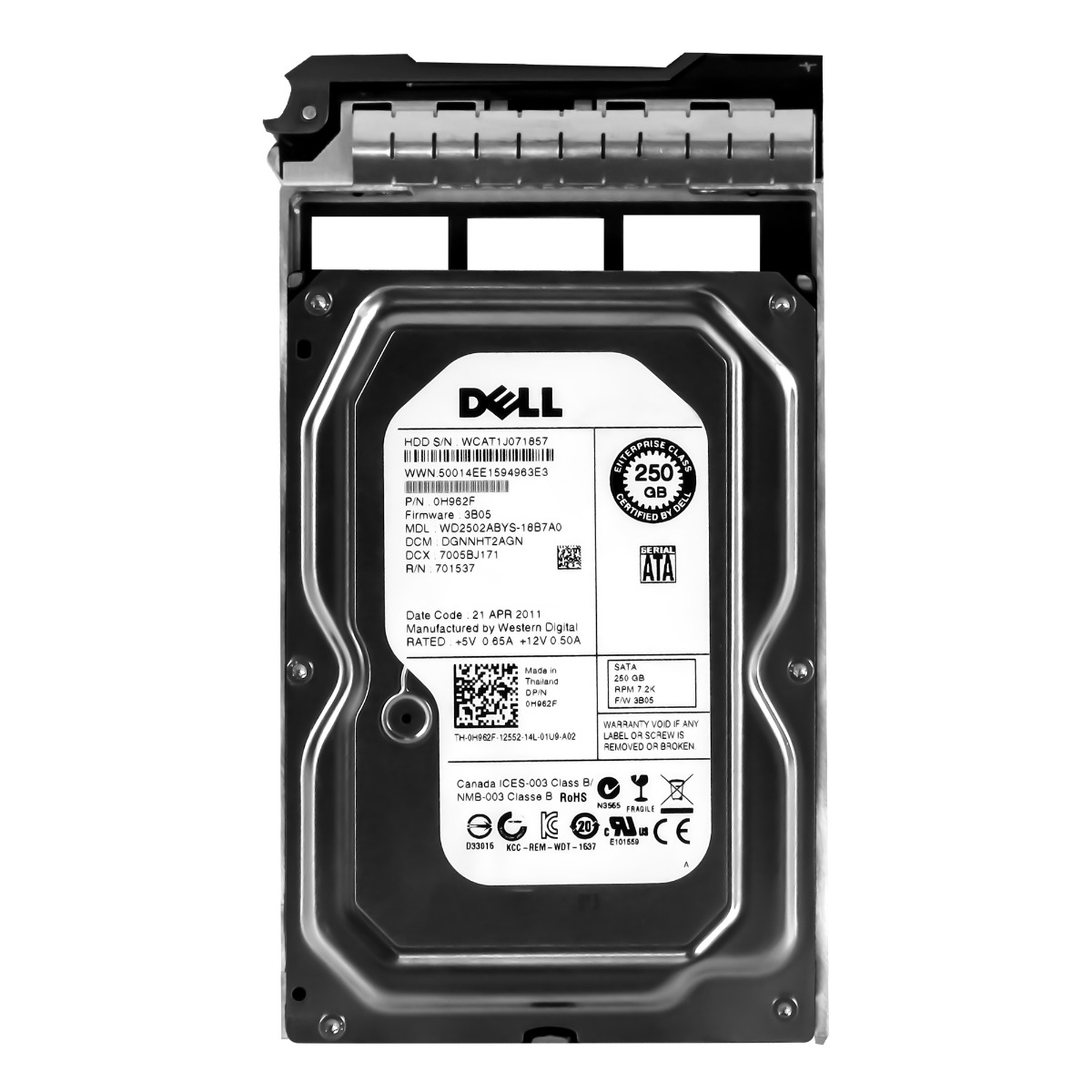 Dell 0H962F 250GB 7.2K 16MB Sata II 3.5'' WD250ABYS