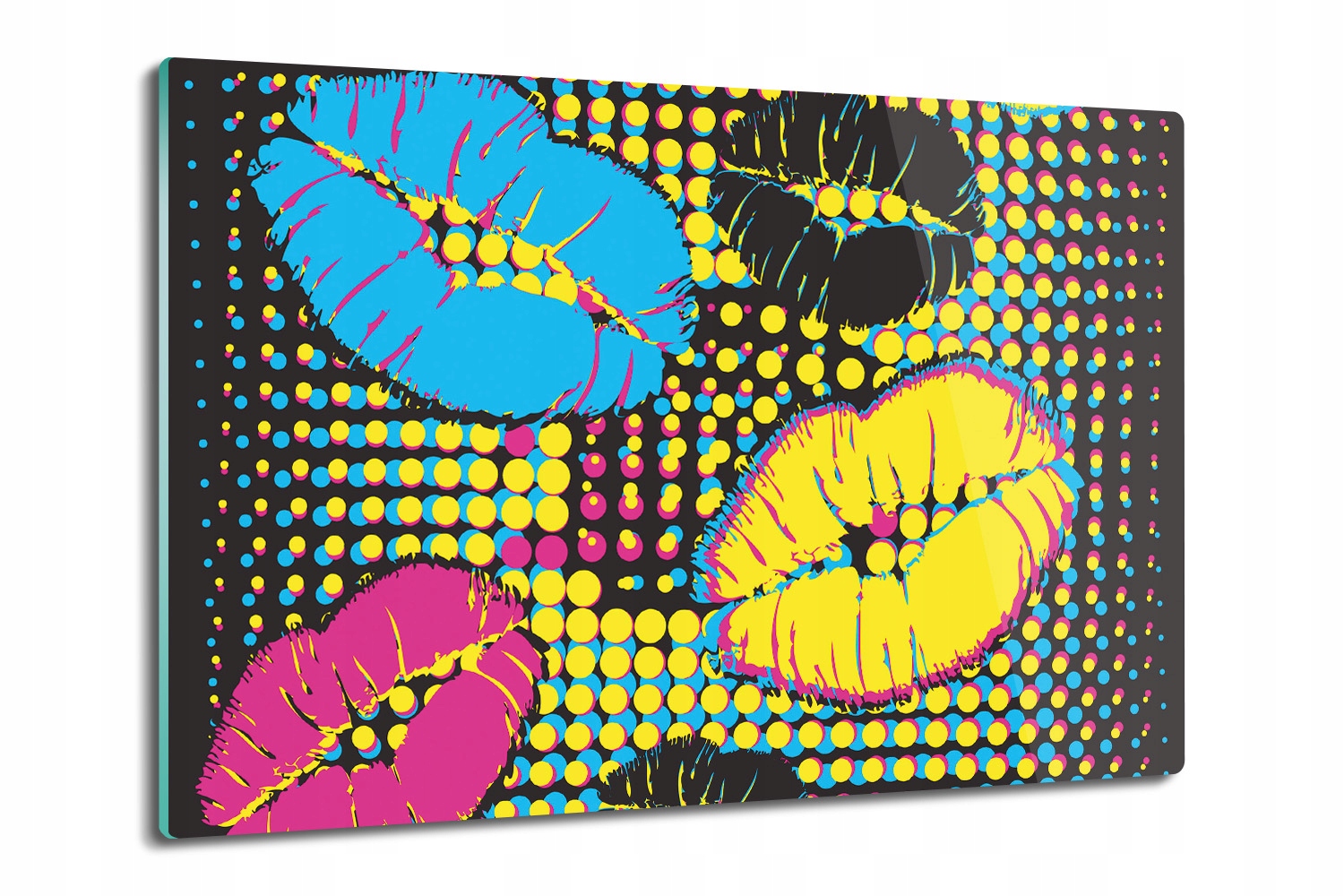 Skleněná kuchyňská deska na krájení jako Dárek 80x52 Ústa styl pop art