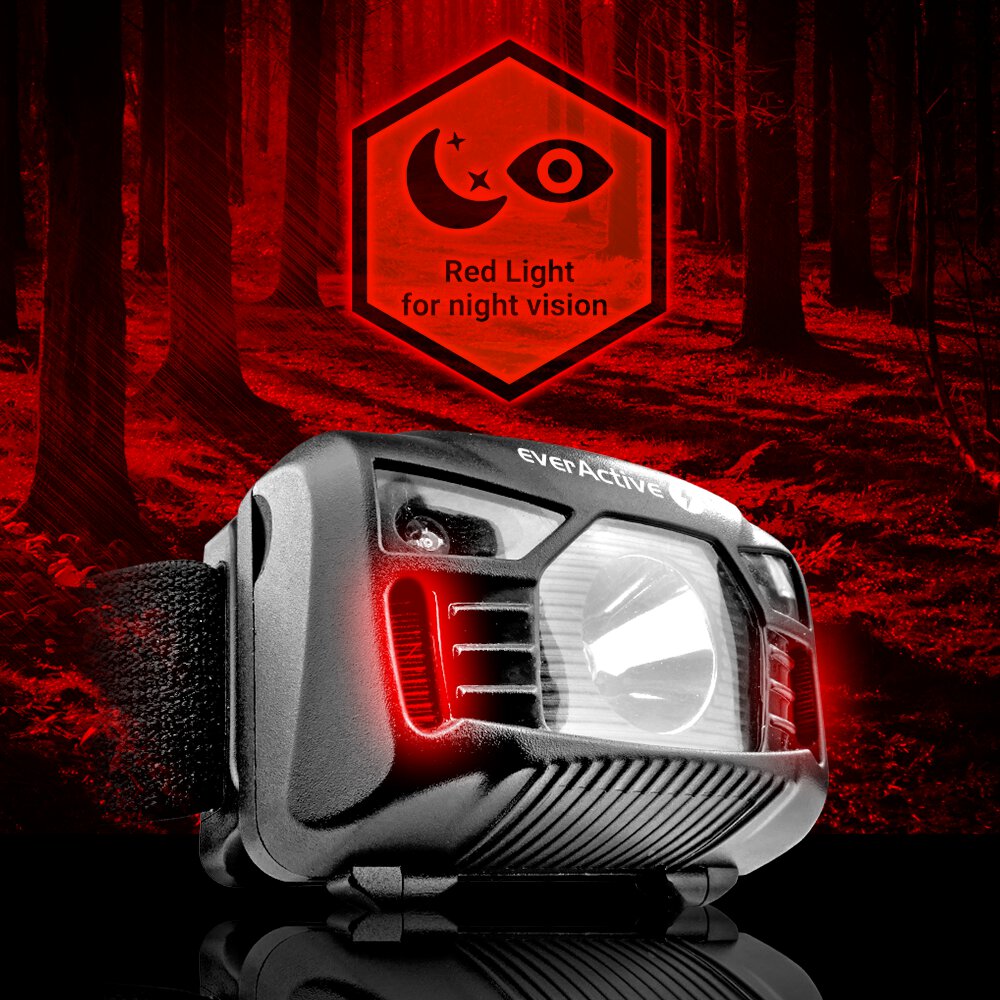 Latarka czołowa everActive CZERWONE ŚWIATŁO LED Materiał tworzywo sztuczne