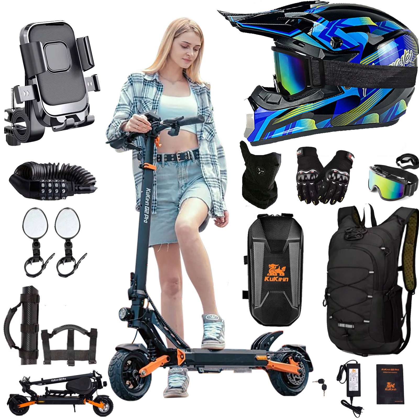 KuKirin G2 Pro Elektromobil 1000W 48V 15.6AH 45KM/H 58KM Dárky