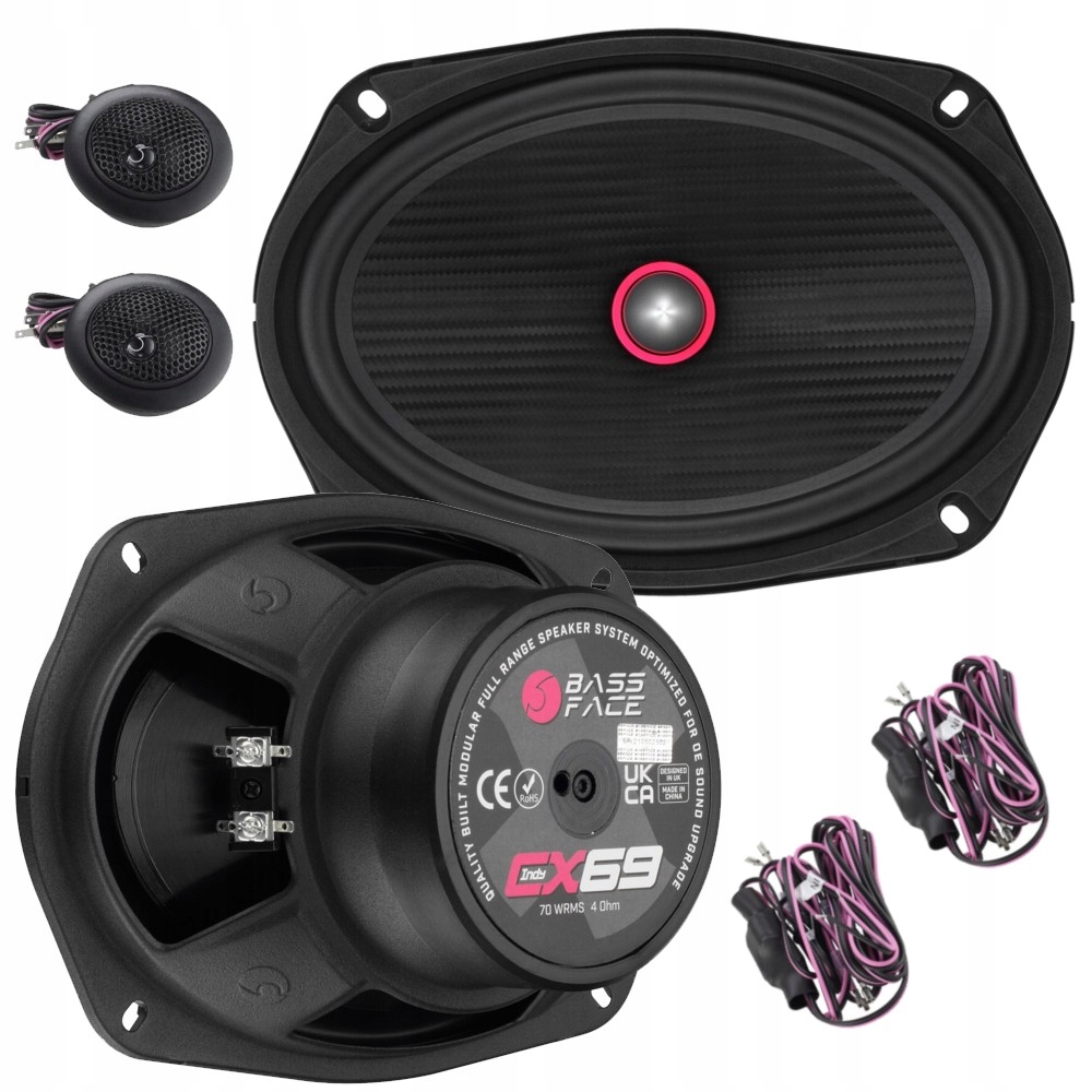 Głośniki samochodowe system Bassface INDY CX69 6x9 cala 2x80W RMS