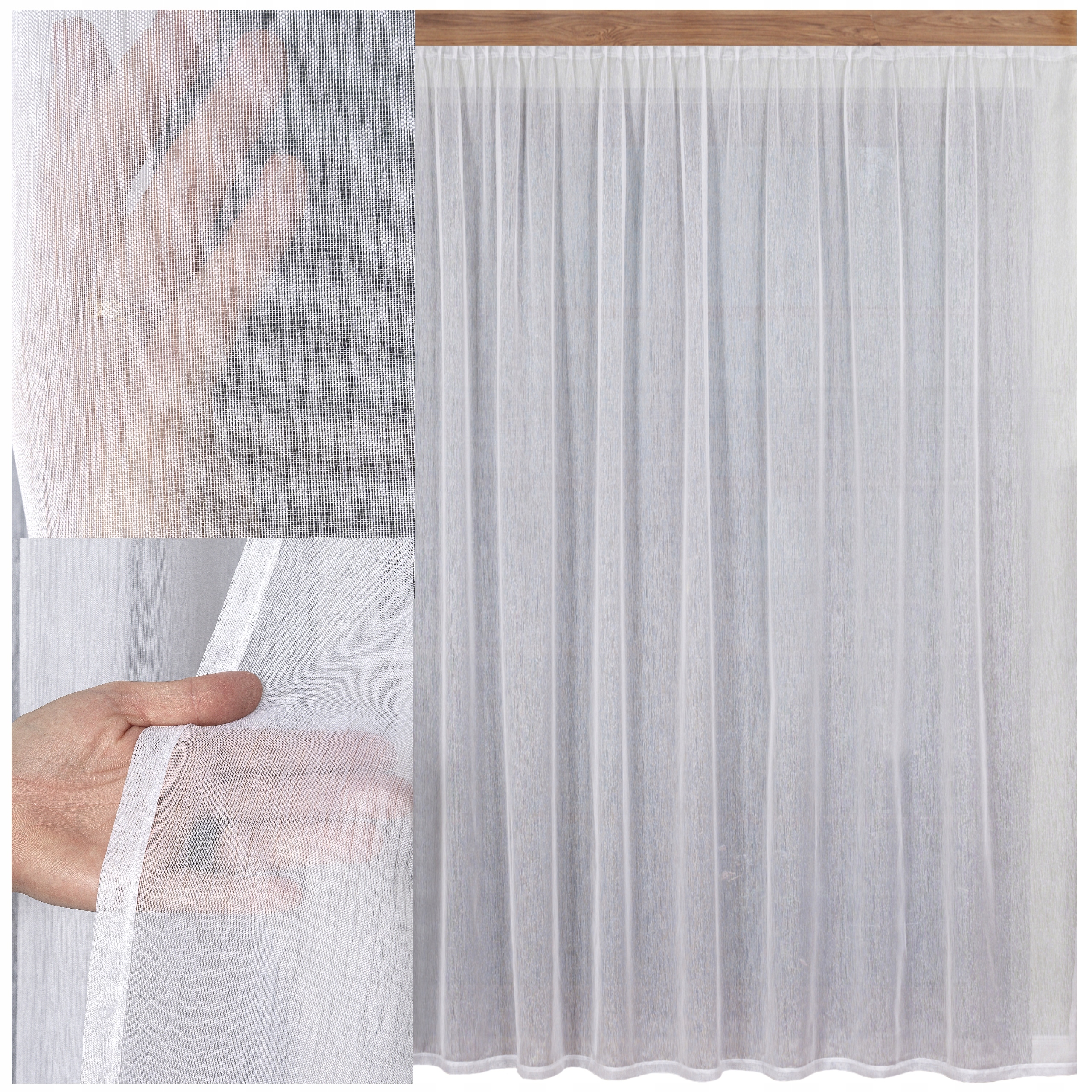 Hotová Záclona Bílá Fantazijní Jemný Déšť na pásku do Žabkova salonu 1000x100