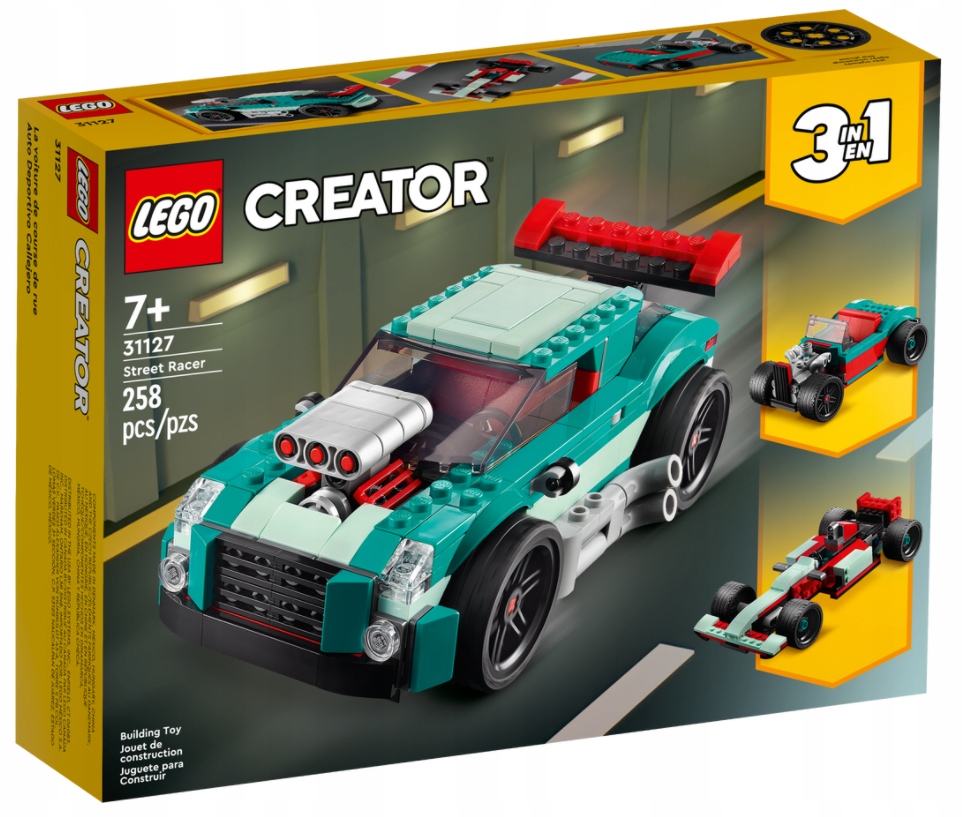 

Lego Creator 31127 Uliczna Wyścigówka Bolid 3w1 7+