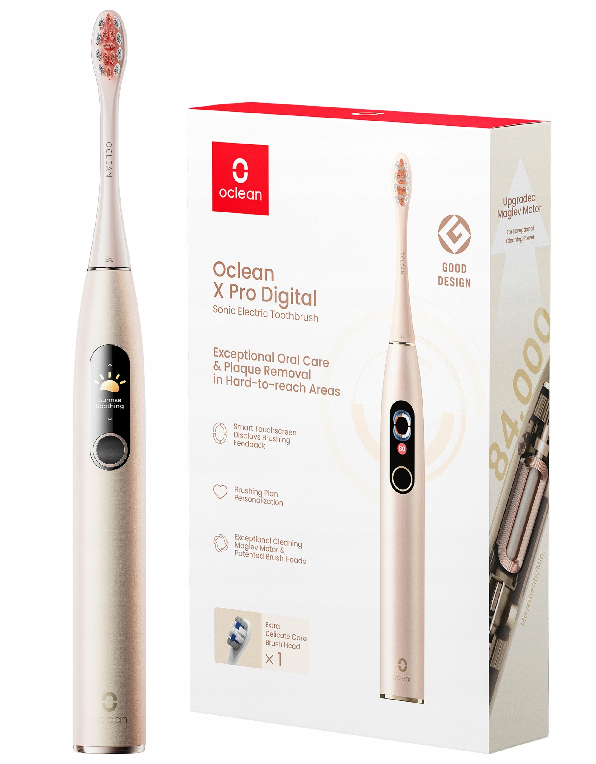 

Szczoteczka soniczna Oclean X Pro Digital złoty