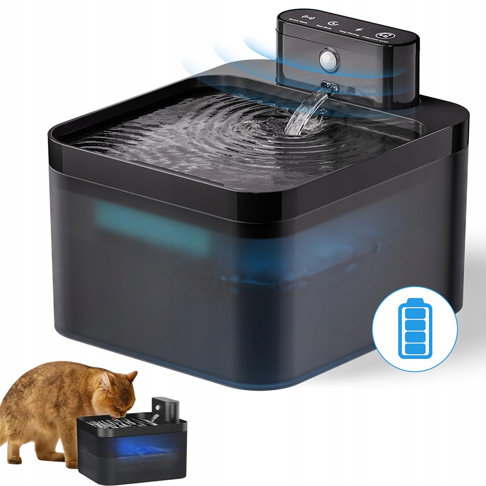 Fontána Napáječka Pro Kočky Psa Automatická Miska Napáječka Tichý Filtr 2.2L