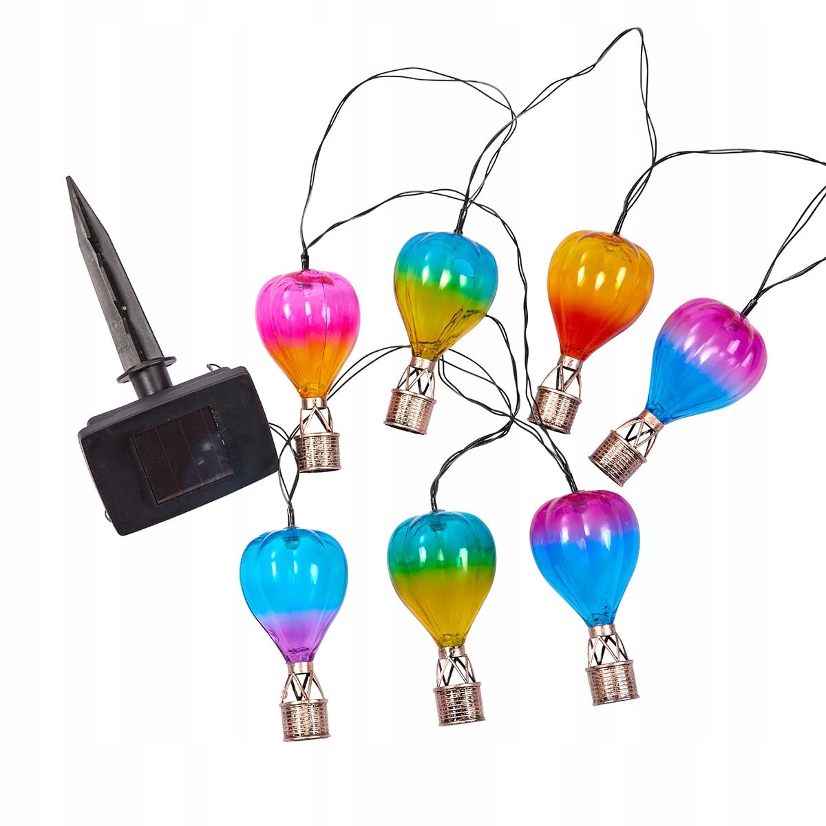 Solarna Lampa Balonowa Zewnętrzna Kolorowa 2,7M 10 LED Festive Lights — miniatura 6