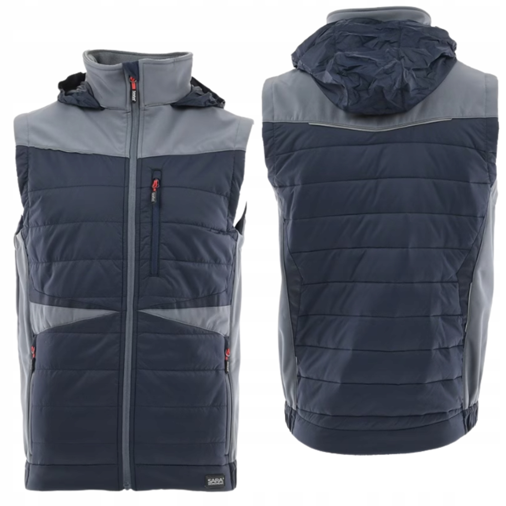 Kamizelka Robocza Ocieplana Pikowana Z Kapturem Bezrękawnik Bhp S