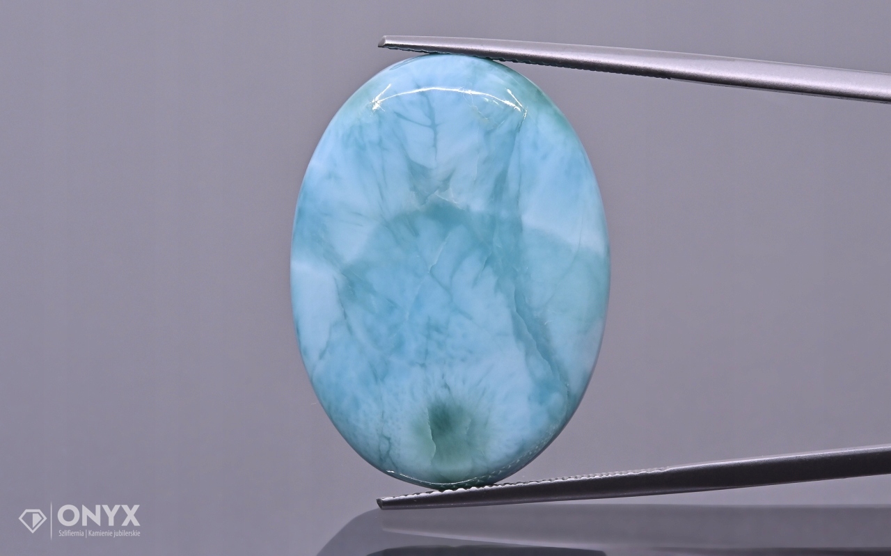 Larimar kabošon ovál 29x22 mm