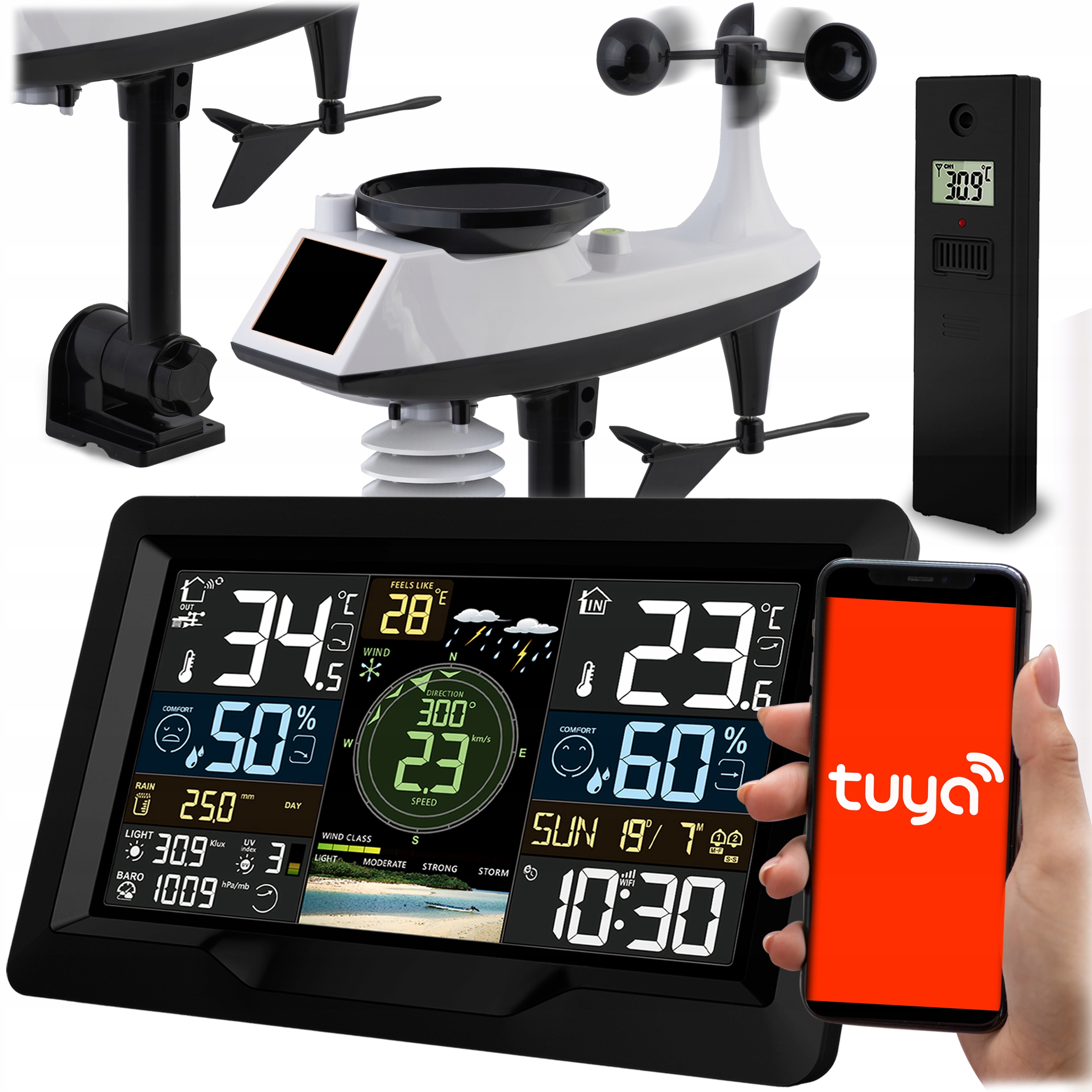 Bezprzewodowa stacja pogodowa pogody higrometr termometr budzik Berdsen