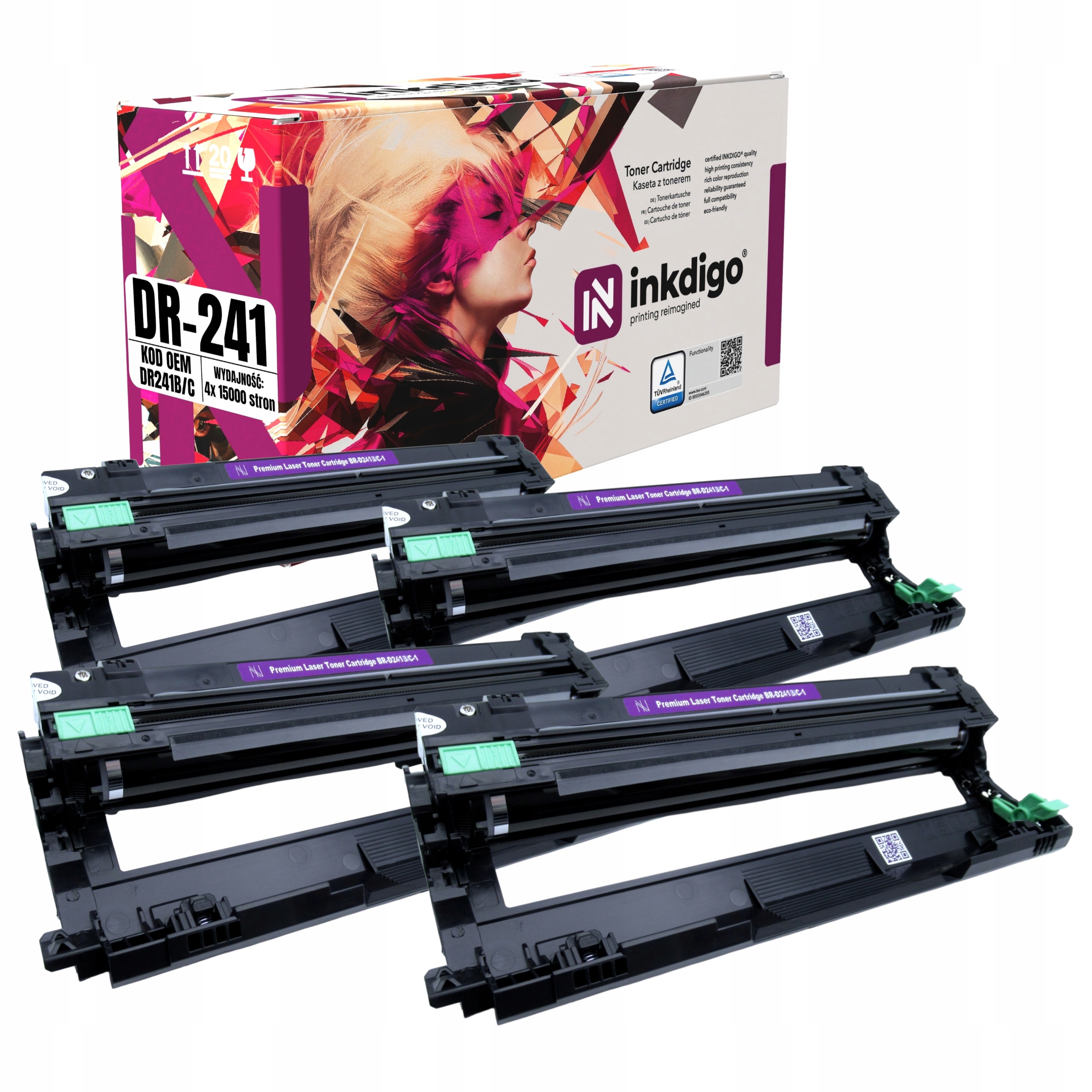 4x buben DR-241 náhradní pro Brother DCP-9015 DCP-9020 HL-3150 MFC-9330