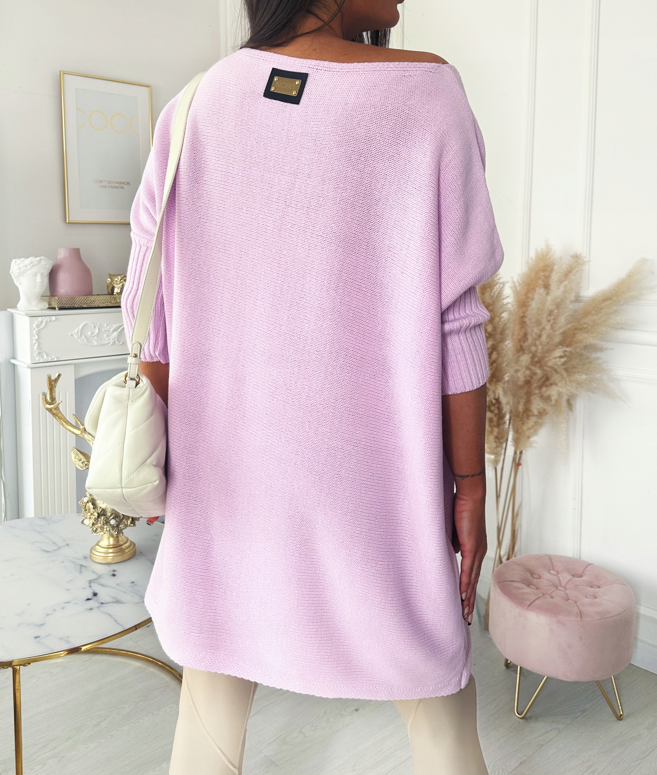 Velký volný svetr plus size oversize Nobis lila (fialová)