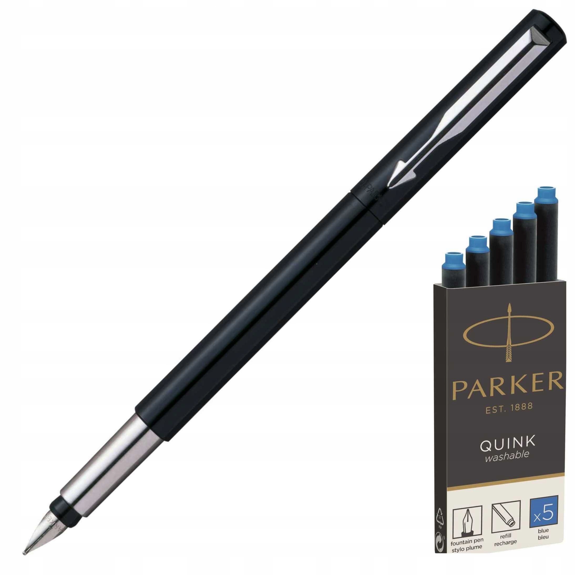 

Czarne Pióro Parker Vector niebieskie naboje