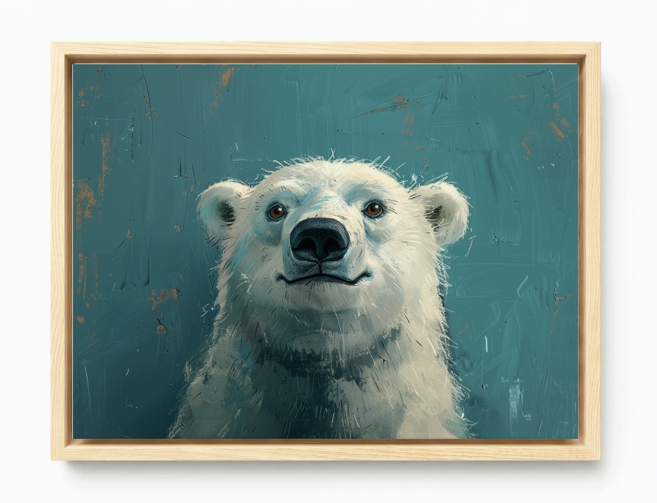 Obraz Rám Americký Box Bílý Medvídek Polární Grafika Medvídek 80x60