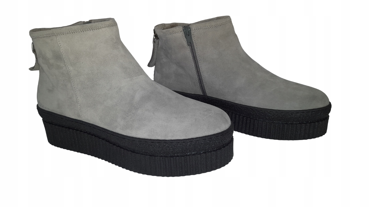 Nude Of Scandinavia TE40639E dámské kotníkové boty šedé, přírodní kůže nubuk 38