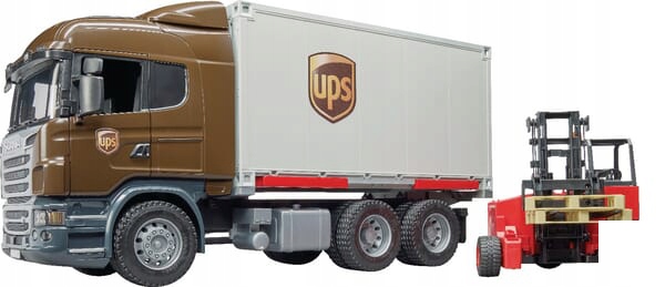 Ciężarówka Scania UPS z wózkiem widłowym Bruder 03 Model 03581
