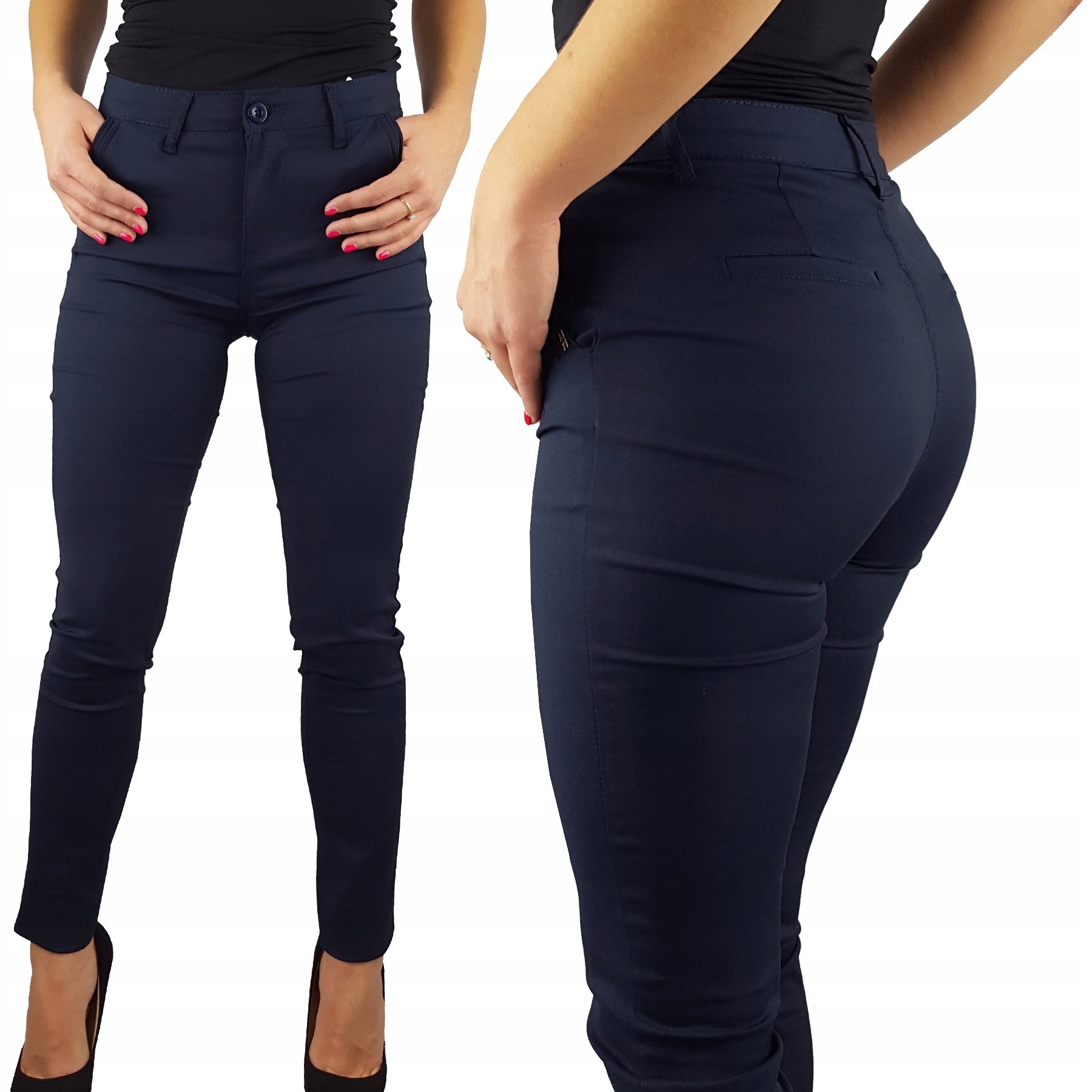 ELEGANCKIE SPODNIE DAMSKIE CYGARETKI PLUS SIZE Marka bez marki