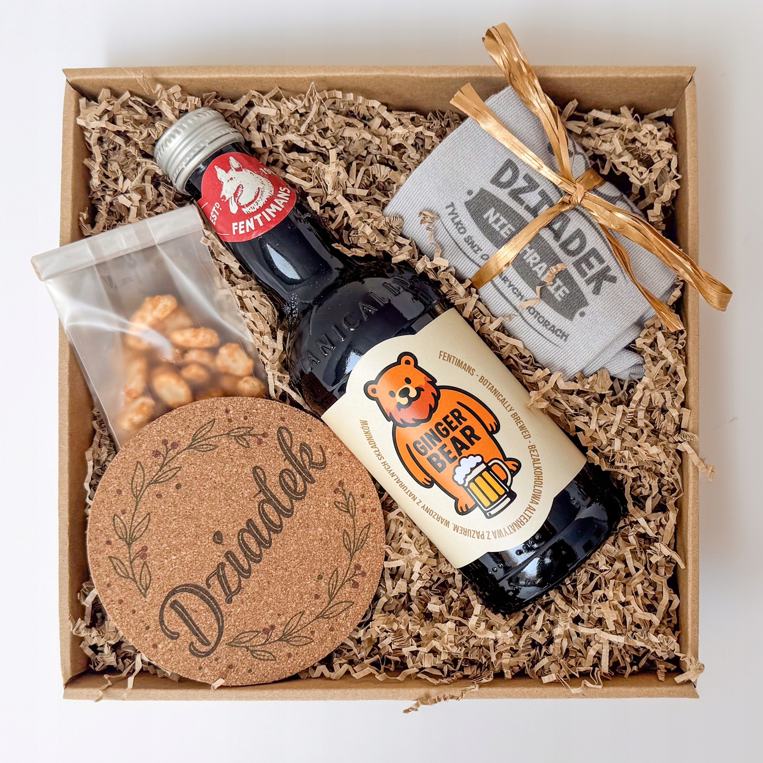 Zestaw "Odpoczynek dziadka" ze skarpetkami i Ginger Beer