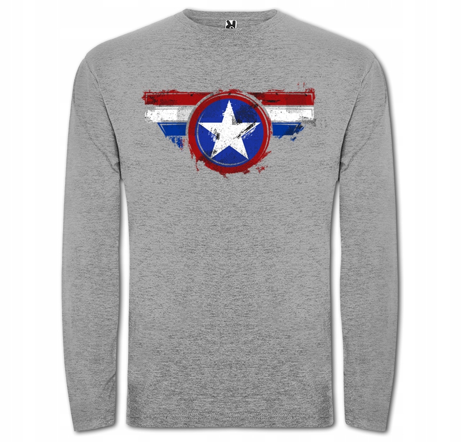 

Long Captain Kapitan Ameryka Gwiazda Flaga XL