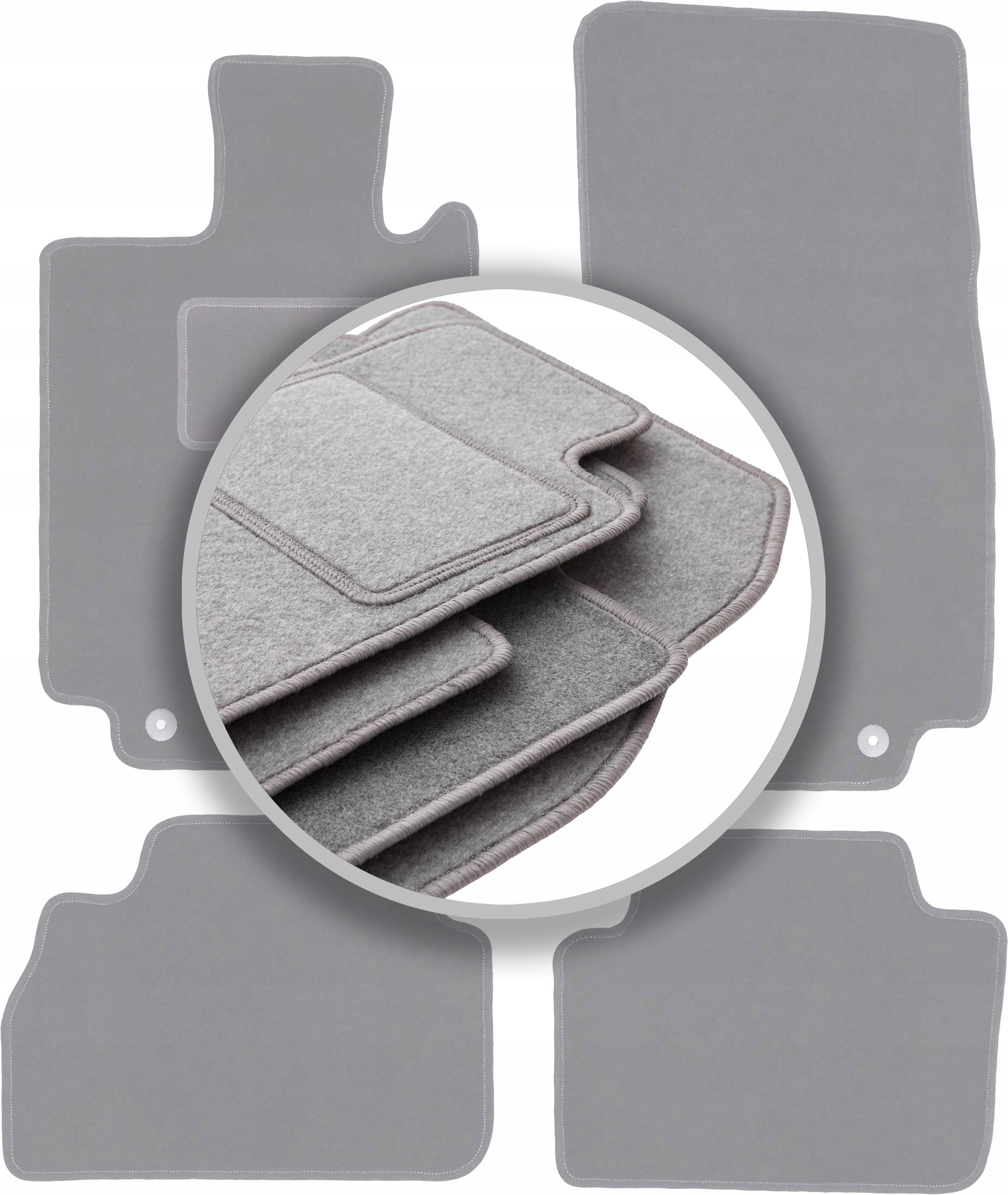 Velurové koberce Oslo šedé pro: Mercedes S W220 sedan krátký 1998-2005