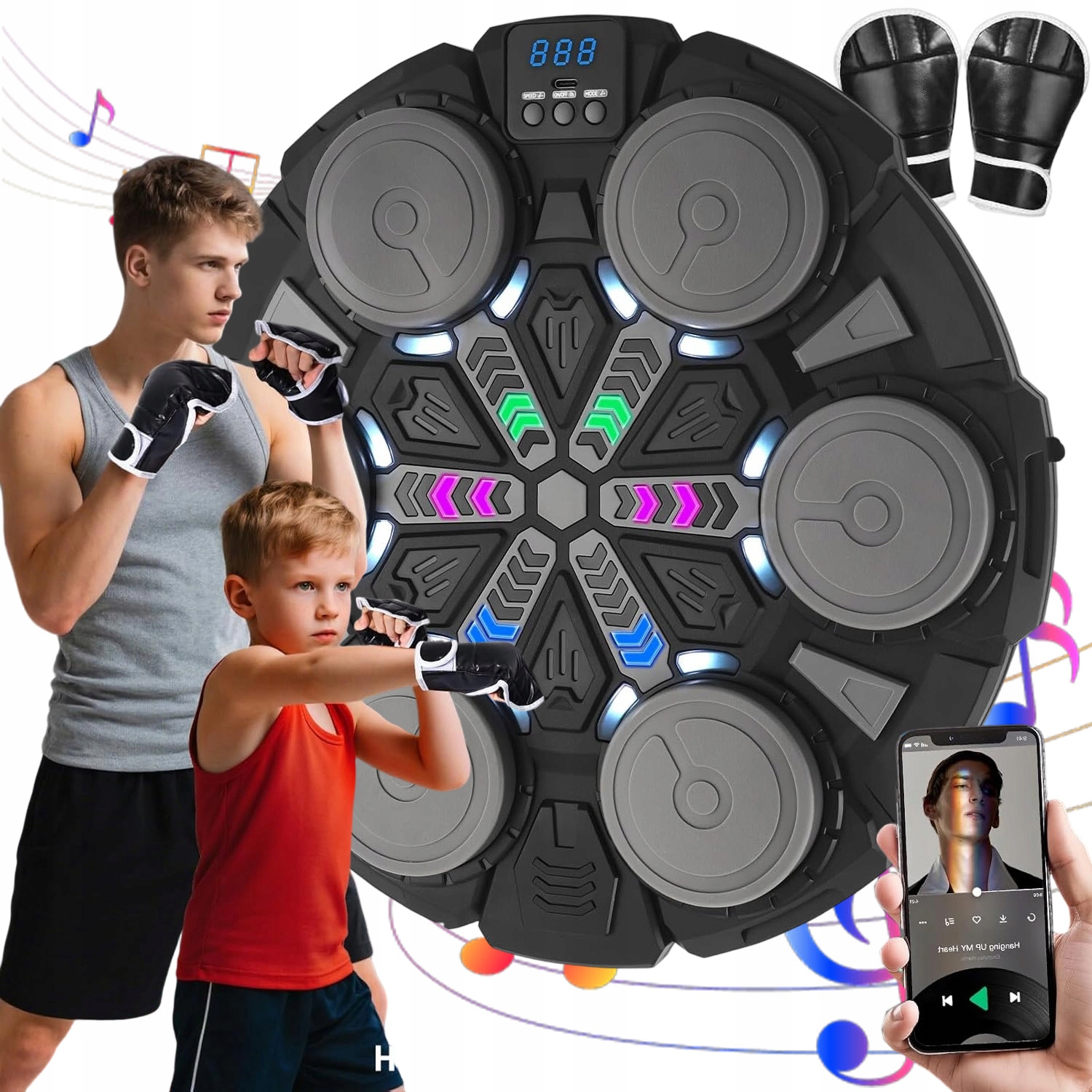 Music Boxing Machine Boxovací Stěna Bluetooth Štít Pro Děti I Dospělé