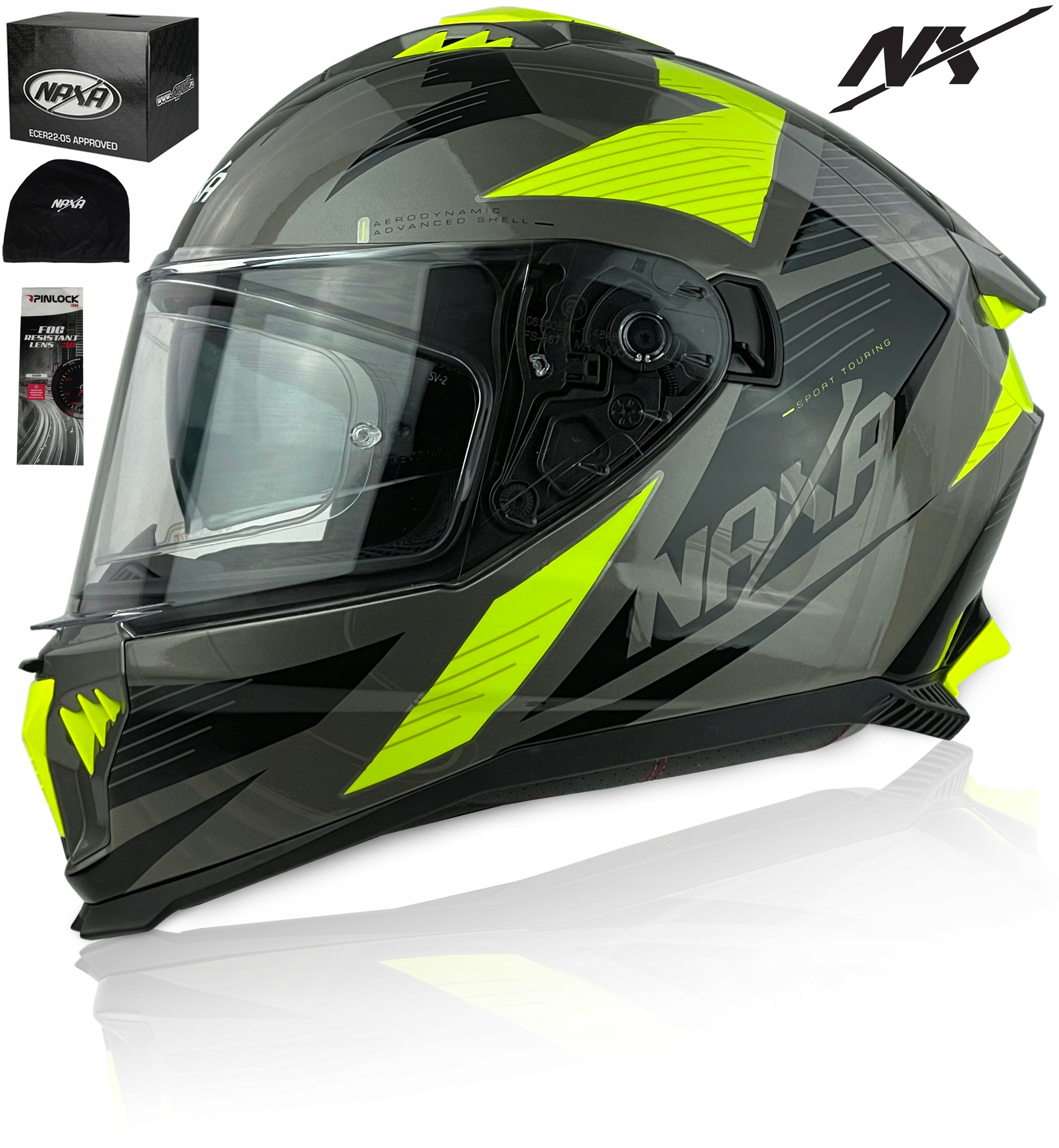 Motocyklová Přilba Integrální Naxa F31/E vel. S Blenda Pinlock Anti Fog Bonus