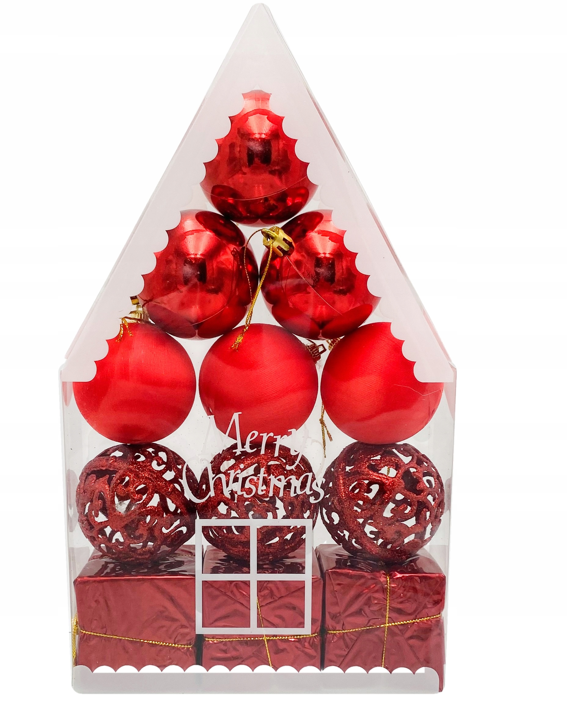 

Bombki Bańki Świąteczne Duże Prezenty Czerwone