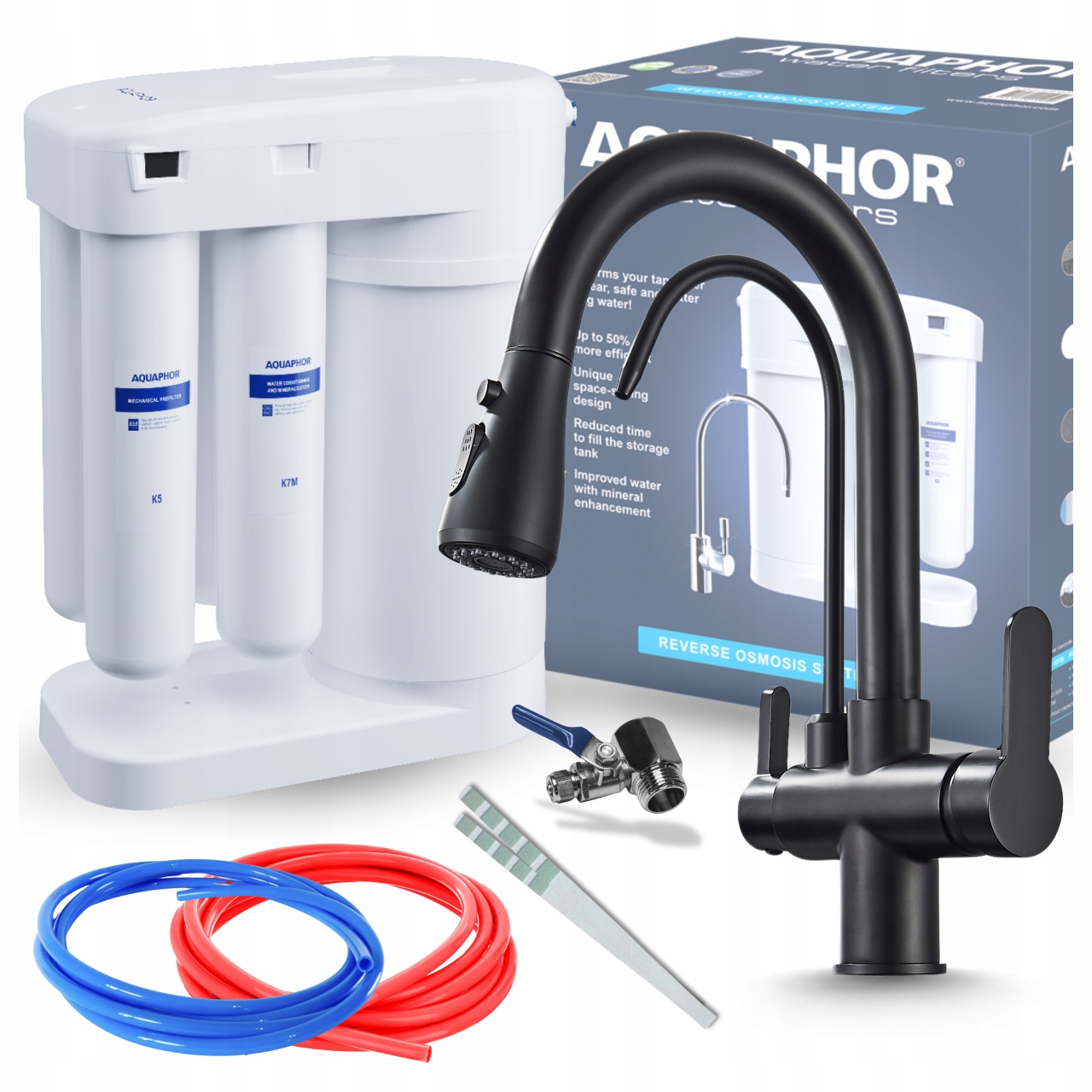 Vodní Filtr Aquaphor A Kuchyňská Baterie Černá S Výsuvným Výtokem Ari