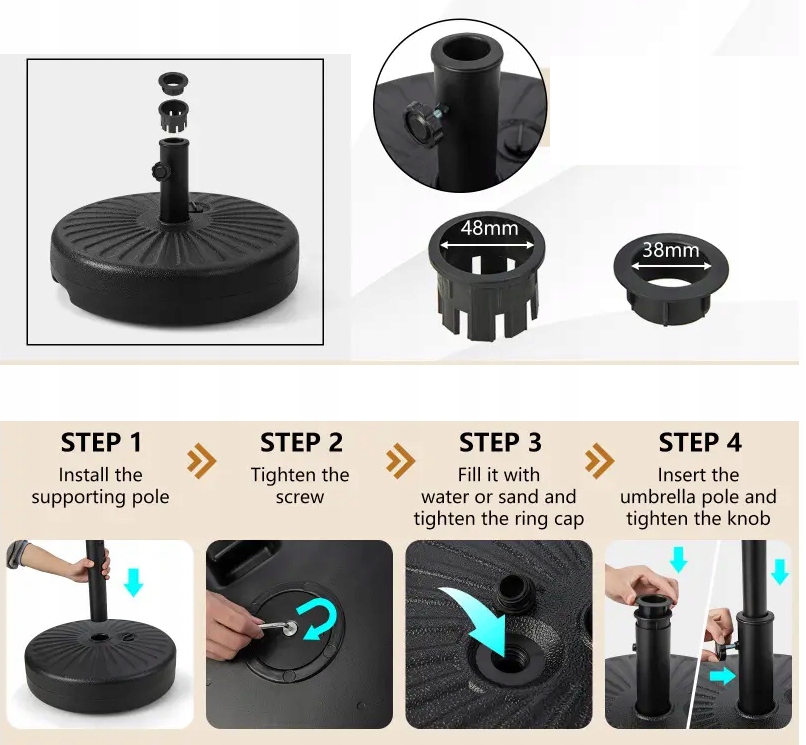 Stojak na parasol podstawa do parasola Rodzaj podstawa