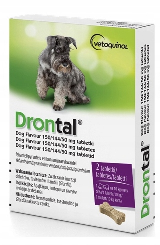Drontal 2 tabletki smakowe na odrobaczenie