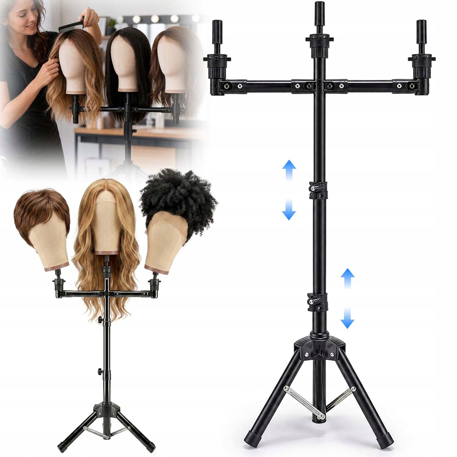 Stativ Stojan Tripod Držák Na Hlavu Kadeřnického Tréninku 108 CM