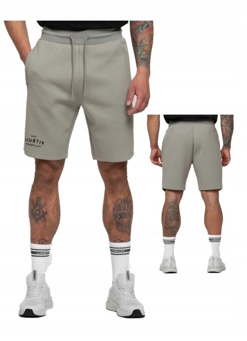 Pitbull West Coast Pánské Teplákové Kraťasy Sampson Šedé XL