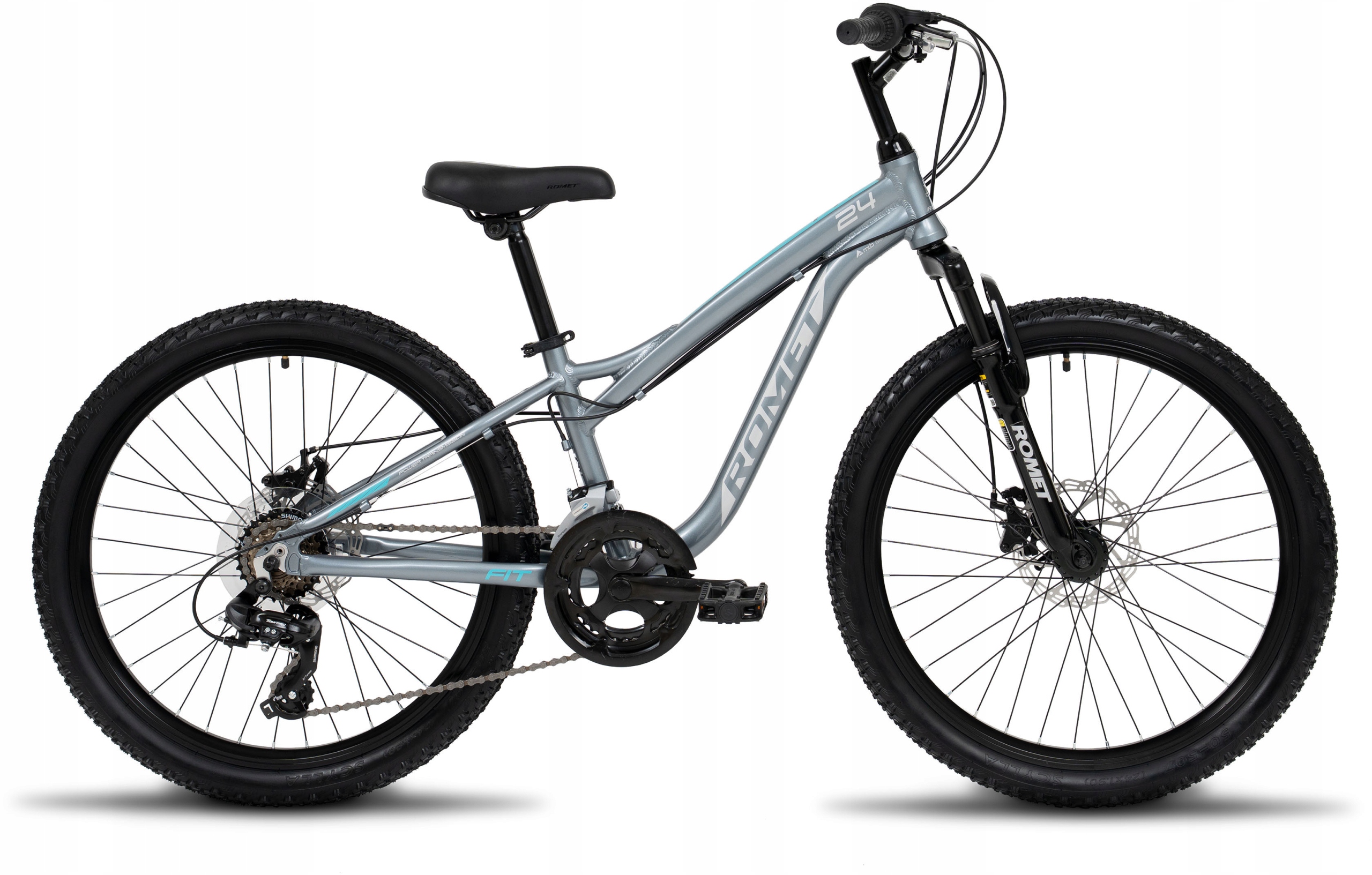 Rower dziecięcy junior Romet Rambler Fit 24 S(13") grafitowy/turkusowy